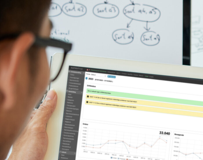 Sumoshop backend vist på tablet