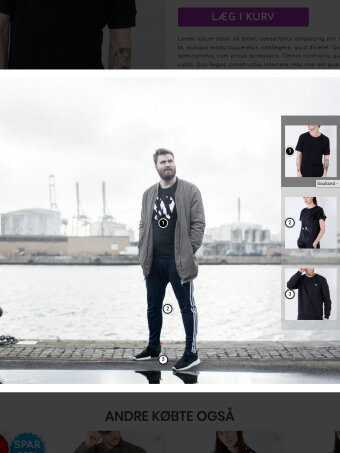 Visning af lookbook funktion i Sumoshop