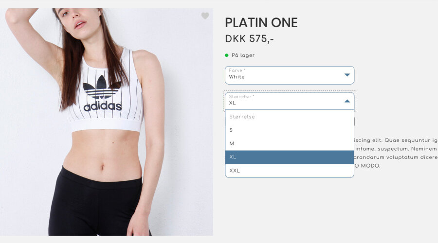 Eksempel på formulardesign på Sumoshop