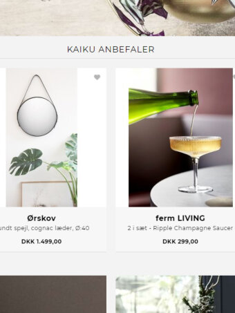 Eksempel på anbefalinger som er en funktion i Sumoshop